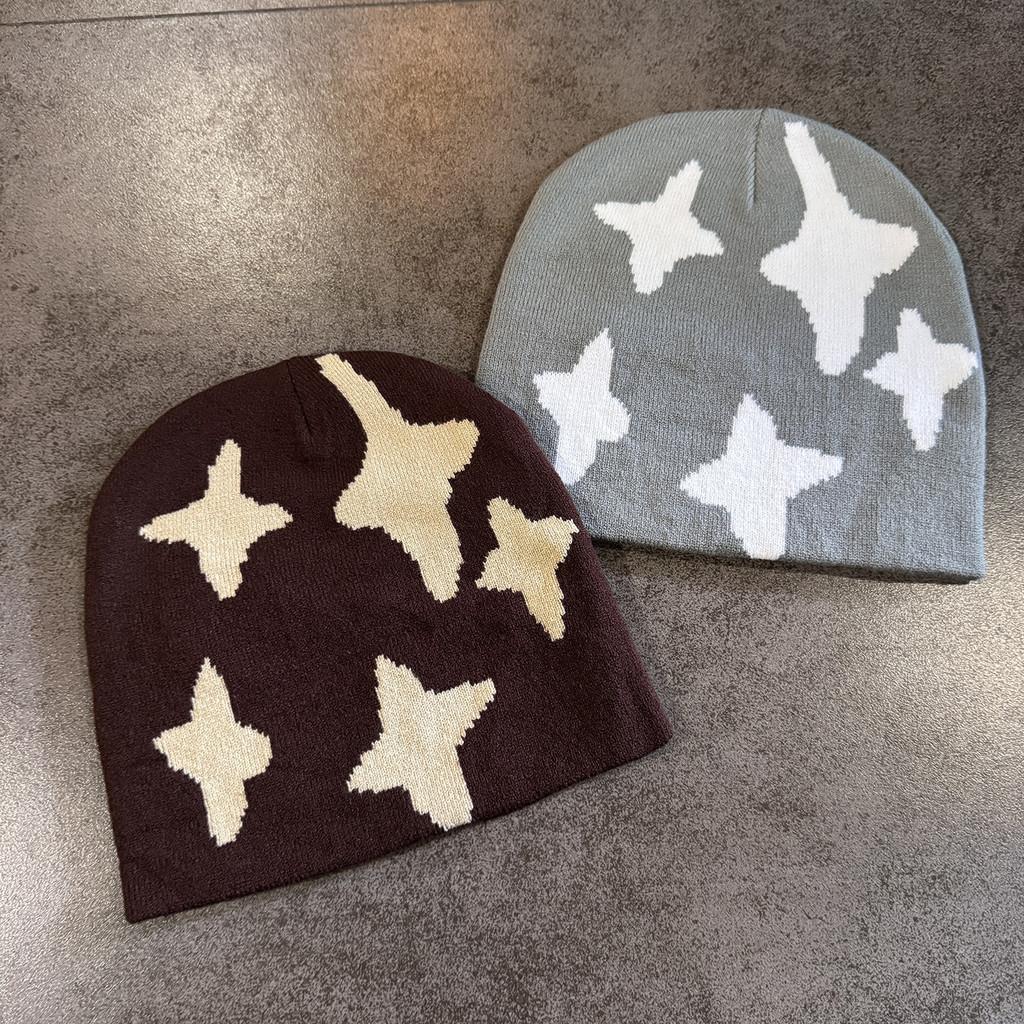 Fashion Star Pattern Neutral Casual Warm Knitted Hat For Youth And Teens