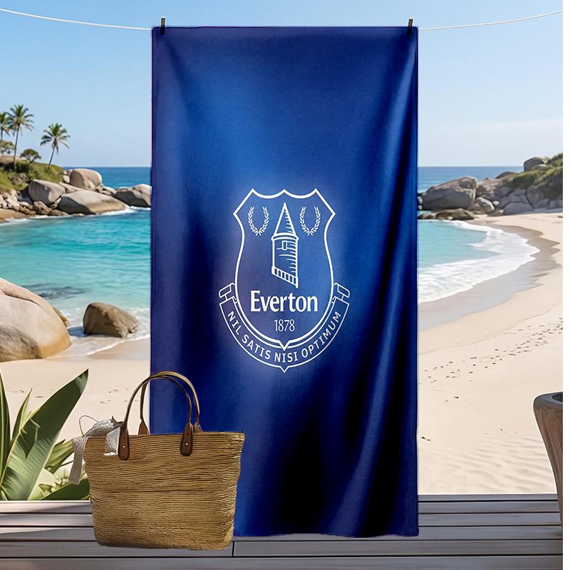 Everton Football Print Beach Towel, Large Soft Quick Dry Towel for Beach Camping Swimming