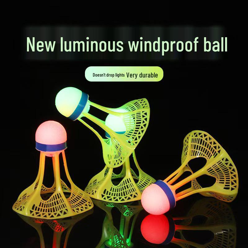 LED Glow-in-the-Dark Windproof, Durable, and Unbreakable Nylon Badminton Head