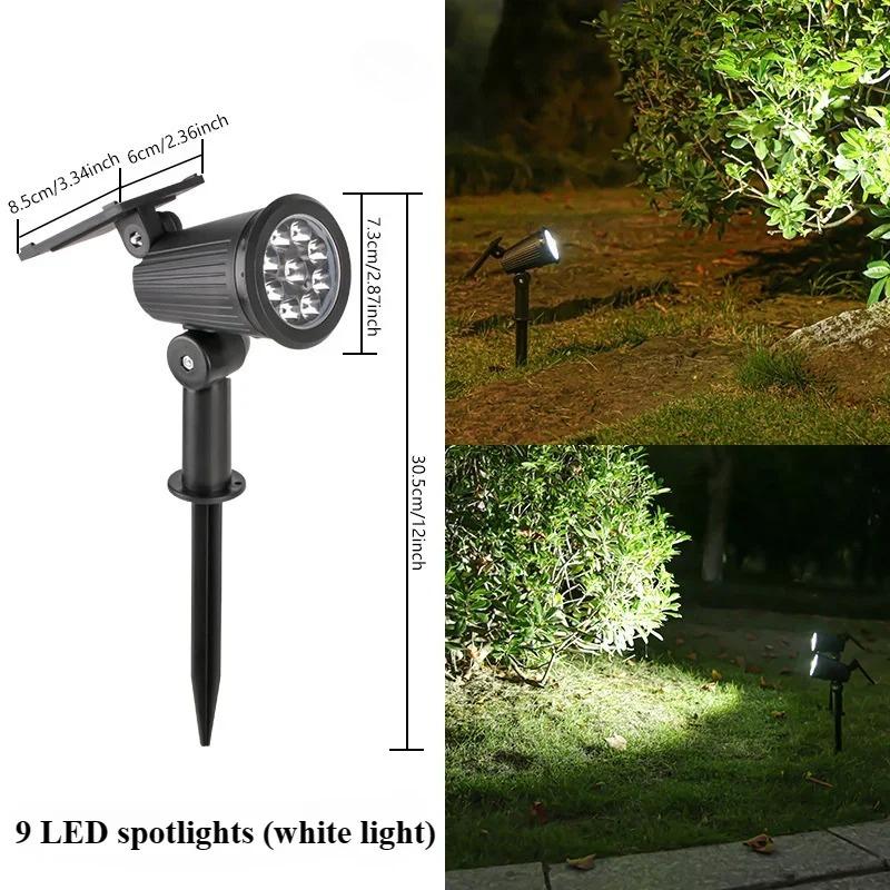 Solar LED Spotlight for Outdoor Garden Landscape Lighting Waterproof Solar Powered Spot Lights for Garden Lawn Yard Walkway