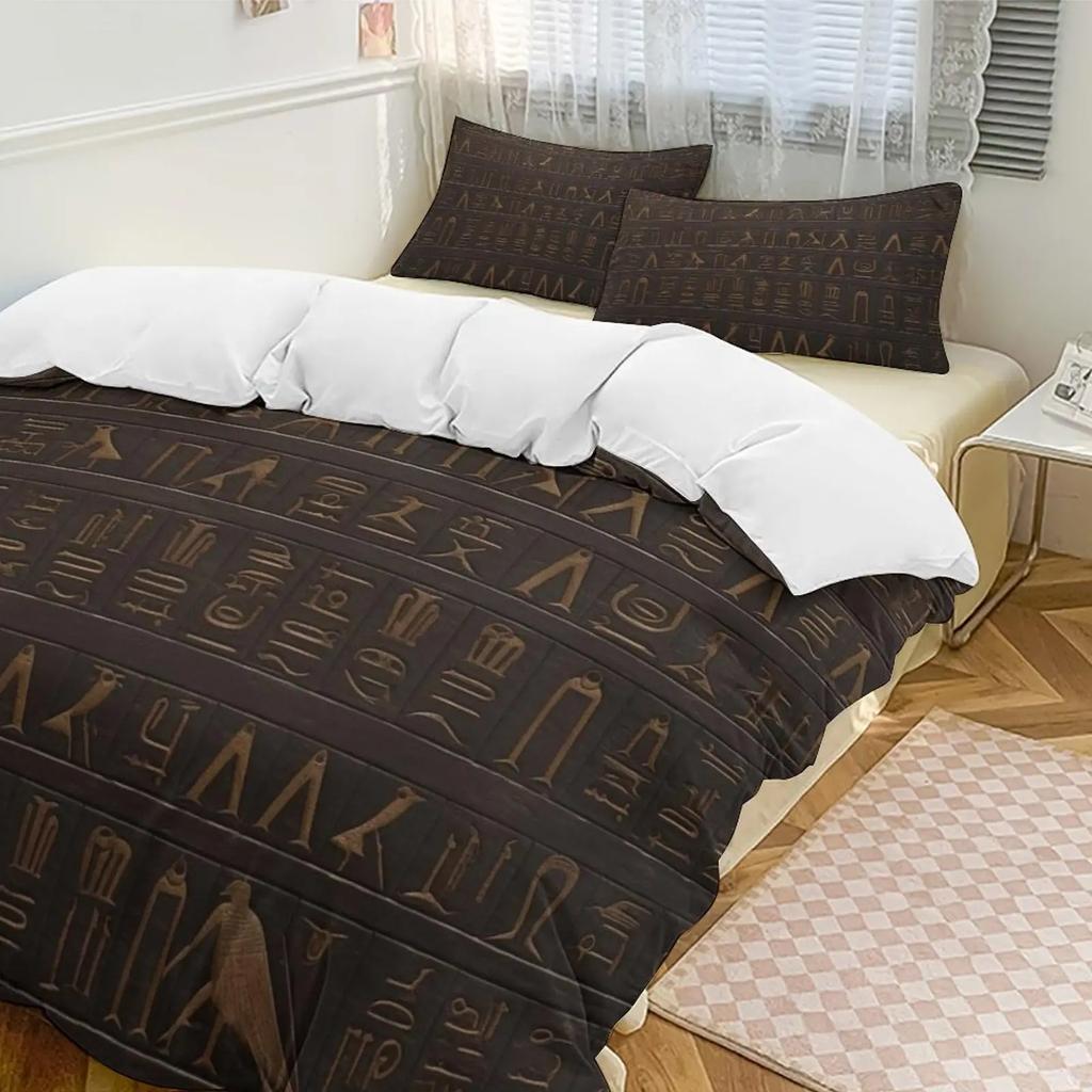 Egyptian Themed Duvet Cover Sets For Teens Adults Quilt Covers Lightweight Down Room Decor 2 Pillowcases 1 Duvet Cover No Quilt