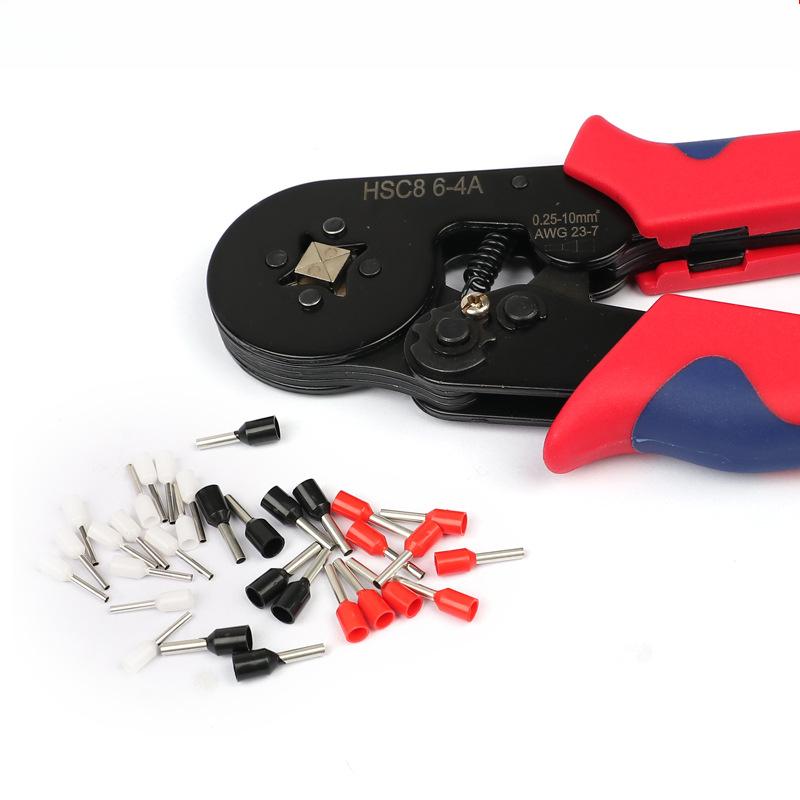 1200pcs Cold Crimp Terminal Set Crimping Pliers HSC8 6-4 6 Sets European Pipe Type Terminal Block Set