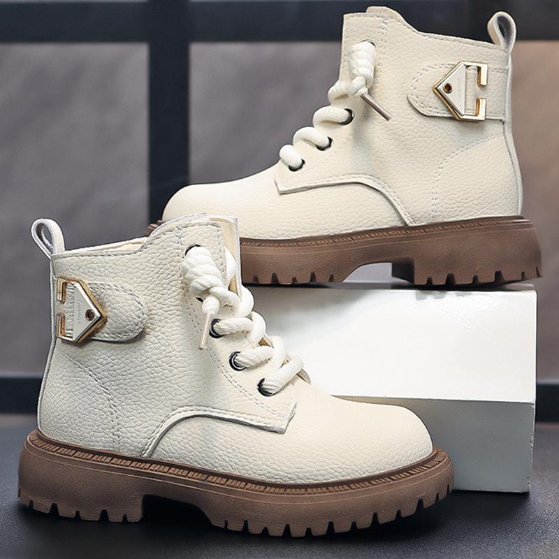 Children's Leather Shoes Autumn Winter Warm New Casual Shoes Surface Waterproof Soft Sole Fashionable Walking Shoes for Kids