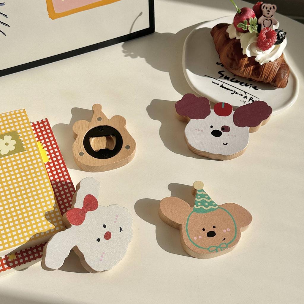 Cute Magnetic Bottle Opener Refrigerator Sticker Creative Personality Dopamine Beer Bottle Opener Advanced Sense Beverage Opener