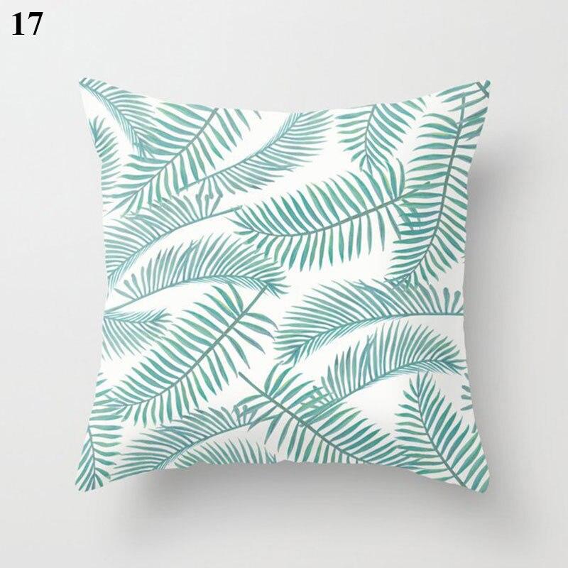 Light Blue Green Mint Color Cushion Cover Geometric Pattern Smooth Pillowcase American Cozy Soft Home Decoration