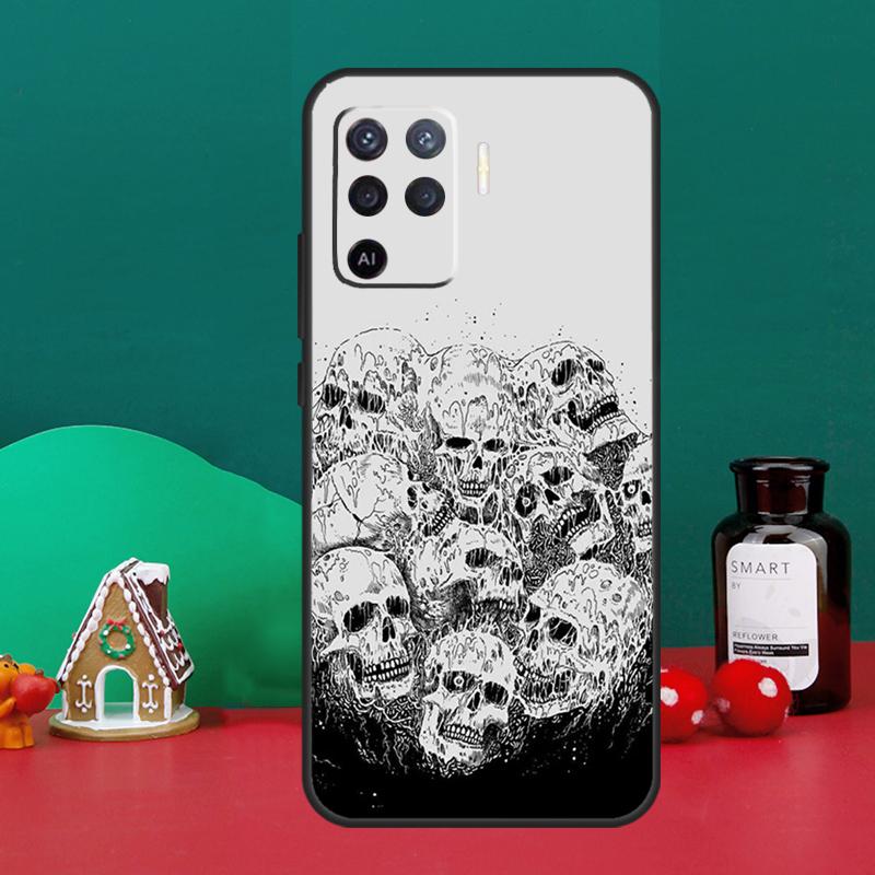 Gothic Fashion Skull For OPPO A54 A74 A94 A57S A53S A58 A78 A98 A16 A76 A96 A15 A17 A77 A5 A9 A52 A72 A79 Case