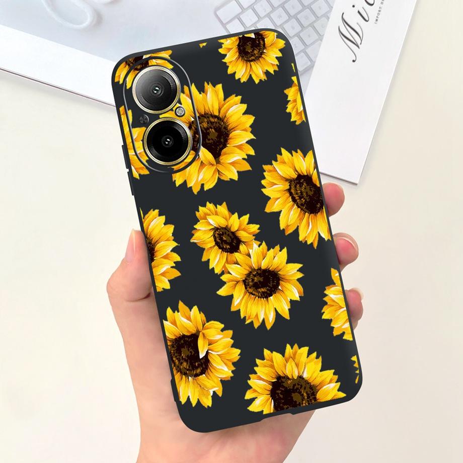 Hülle Für Oppo Realme C67 4G RMX389 Handyhüllen Schwarze Katze Mondnacht Weiches Silikon Stoßfeste Rückabdeckung Für RealmeC67 4G Funda