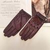 New Women's Sheepskin Gloves Thin Unlined Rivet Style Colored Driving Leather Gloves