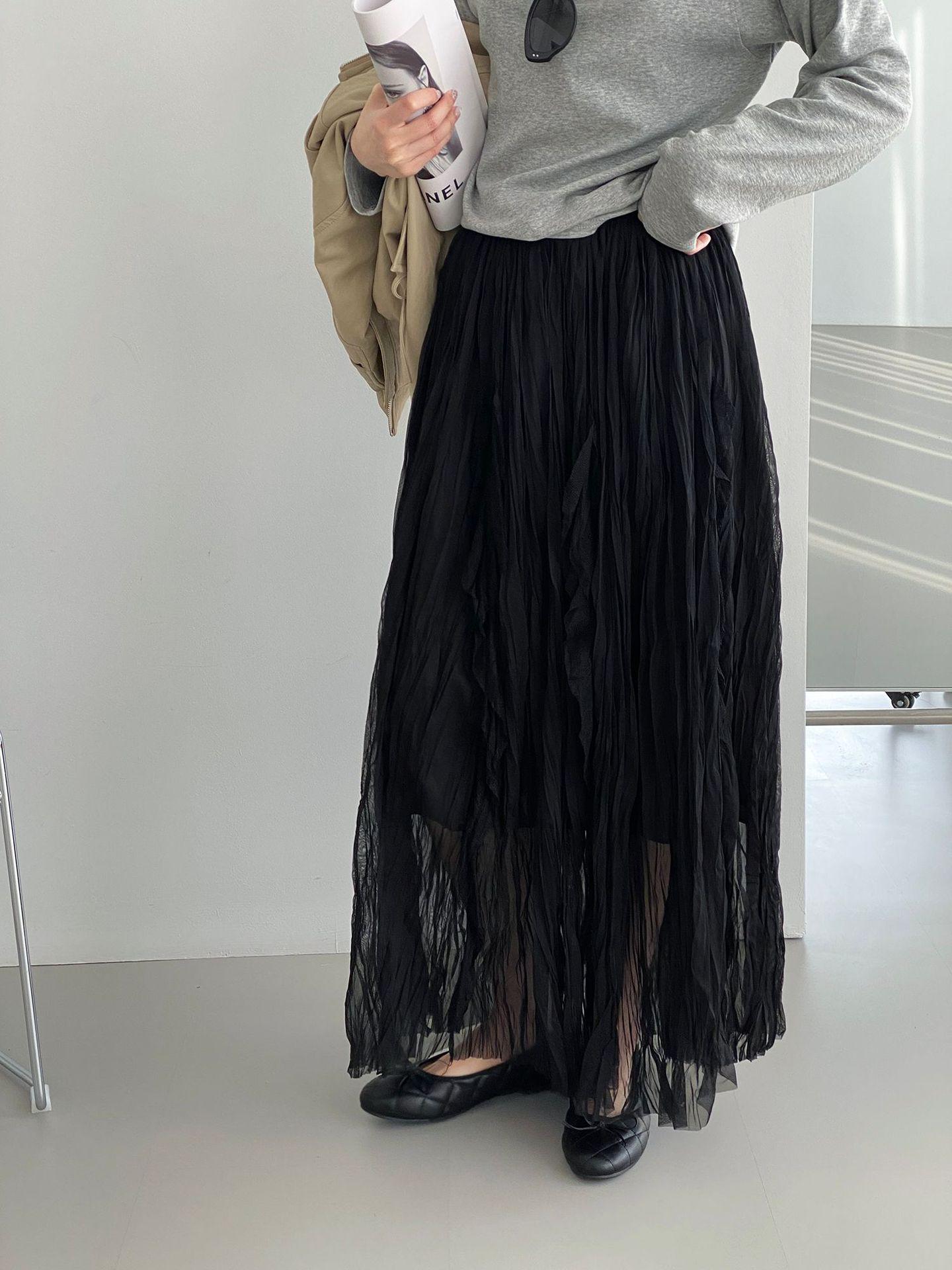 

Under the Moon White Tea Fairy Dress: Women s Elastic Waist Lace Skirt J7306 One size чорний