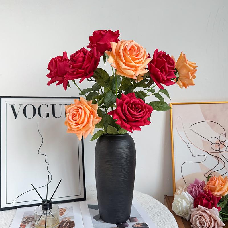 Luxury Realistic Touch Rose: Artificial Flower for Wedding, Living Room, or Dining Table Decor.
