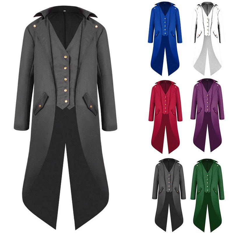Coat Steampunk Mens Vintage Jacket Victorian Coat Mens Uniform Cosplay Costume