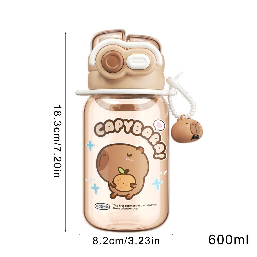 Adorable Capybara Shaped Water Bottle Double Drink Cup For All Ages Perfect For Home Office Or Outdoor Activities