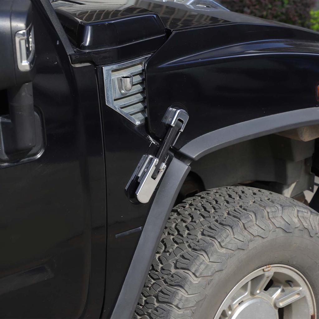 Aluminum Alloy Chrome For Hummer H2 2003 2004 2005 2006 2007 2008 2009 Car Hood Side Hinge Cover replace accessories