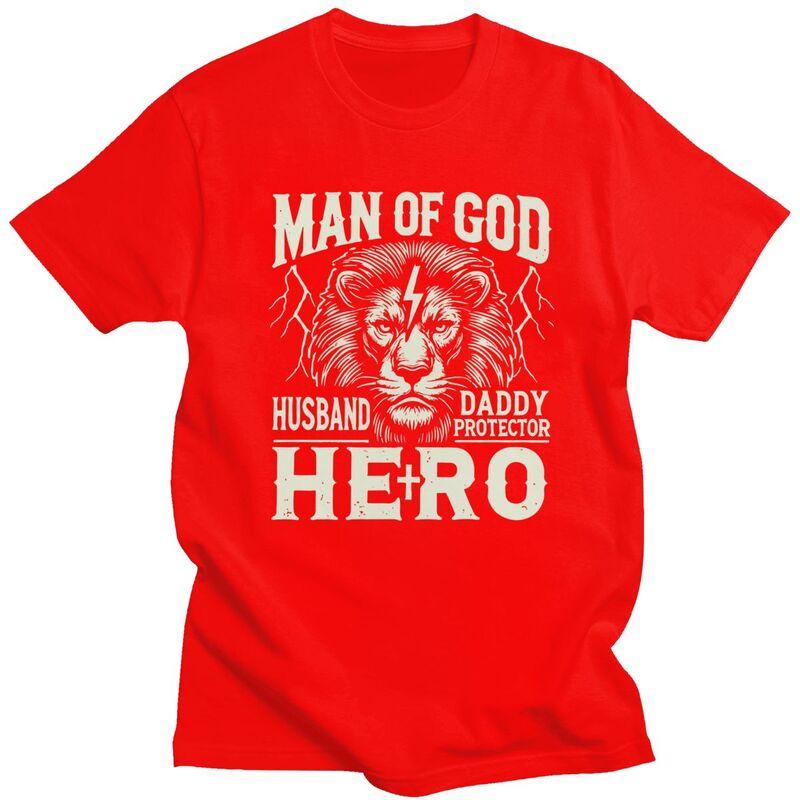 Custom Fashion Man Of God Husband Daddy Protector Hero T Shirt Men ShortSleeve Tshirts Streetwear Tee Tops Slim Fit Tshirts S