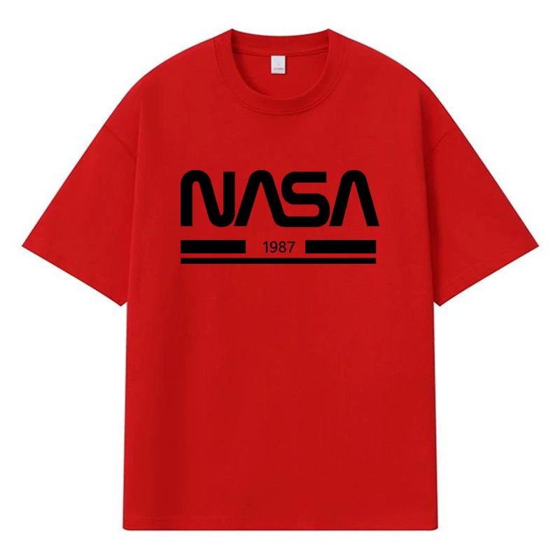 2026 NASA 1987 Grafica Stampata Streetwear Y2k Abbigliamento Harajuku T-shirt 100% Cotone Casual Oversize Estiva Uomo