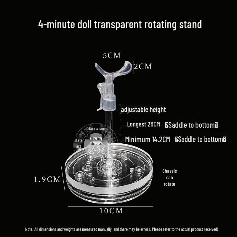 Adjustable Stainless Steel Doll Stand for 30cm to 60cm BJD Dolls with Multiple Support Points