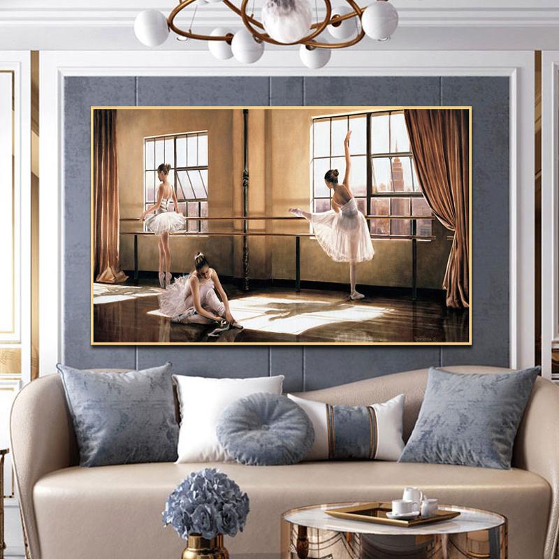 Ballerina Oil Canvas Painting Posters and Prints Vintage Ballet Dancing Girls Art Wall Picture for Living Room Cuadros Decor