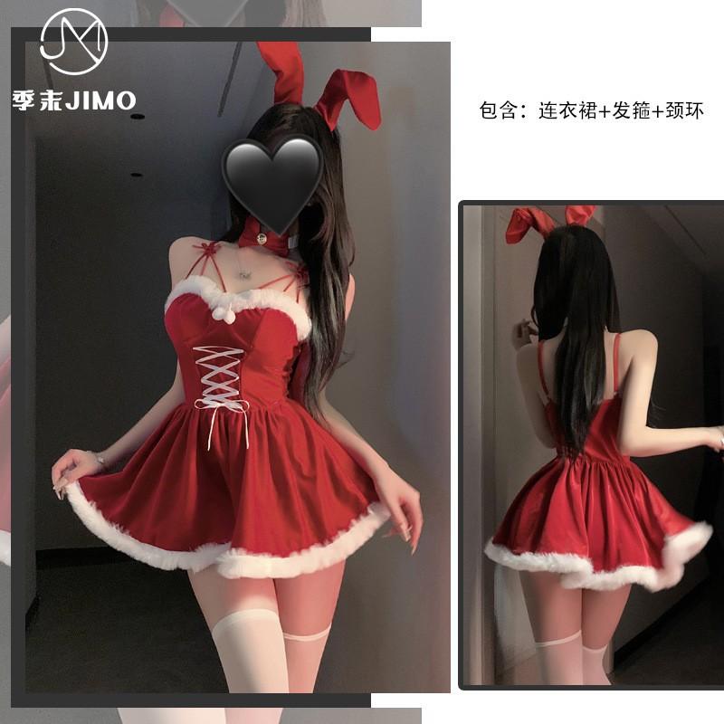 Lingerie Sexy Bunny Cosplay Velvet Christmas Robe Cross Party New Dress