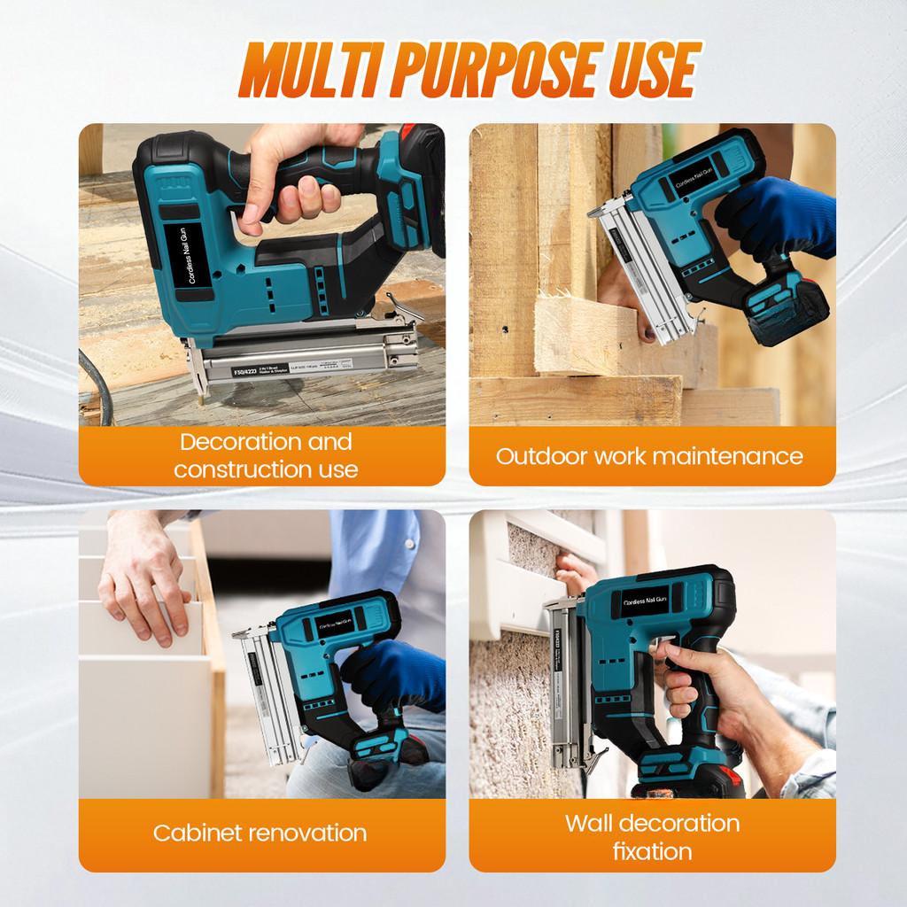 2000W 2-In-1 Woodworking Repair Machine Cordless Portable Electric Nail Gun Handheld Electric Nailer Stapler
