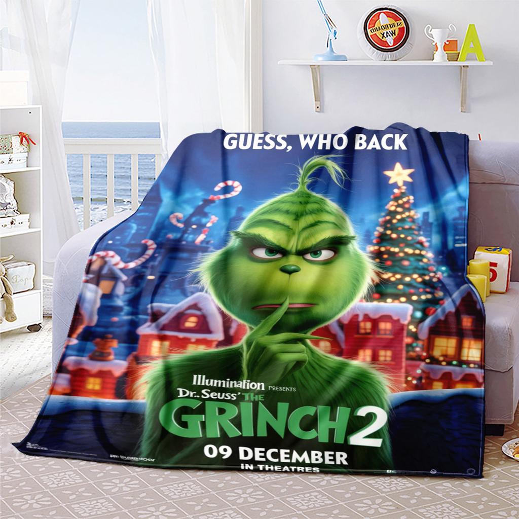 Christmas Gift Comedy Movie How the Grinch Stole Christmas blanket home warming, four season bed decoration sofa cover flannel throwing blanket K14