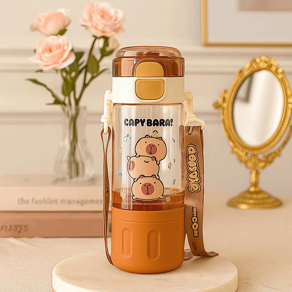 Leak Proof Cartoon Water Bottle Portable Plastic Water Cup Kids Friendly Drink Bottle  Travel