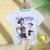 KPop Demon Hunters Rumi Zoey Mira 2025 Neck Cartoon Boys Tee Kids Girls T-shirt Print Fashion Casual Tops Casual Girl Clothes
