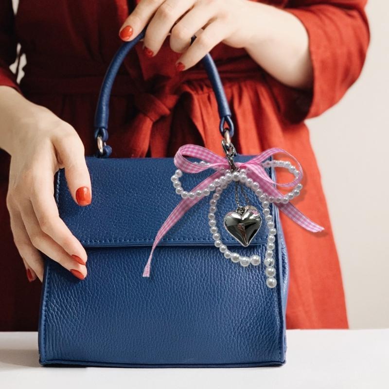 Drăguț inimă perle bowknot breloc pandantiv ornamente minunate decorațiuni breloc breloc pentru poșetă geanta rucsac geantă de mână