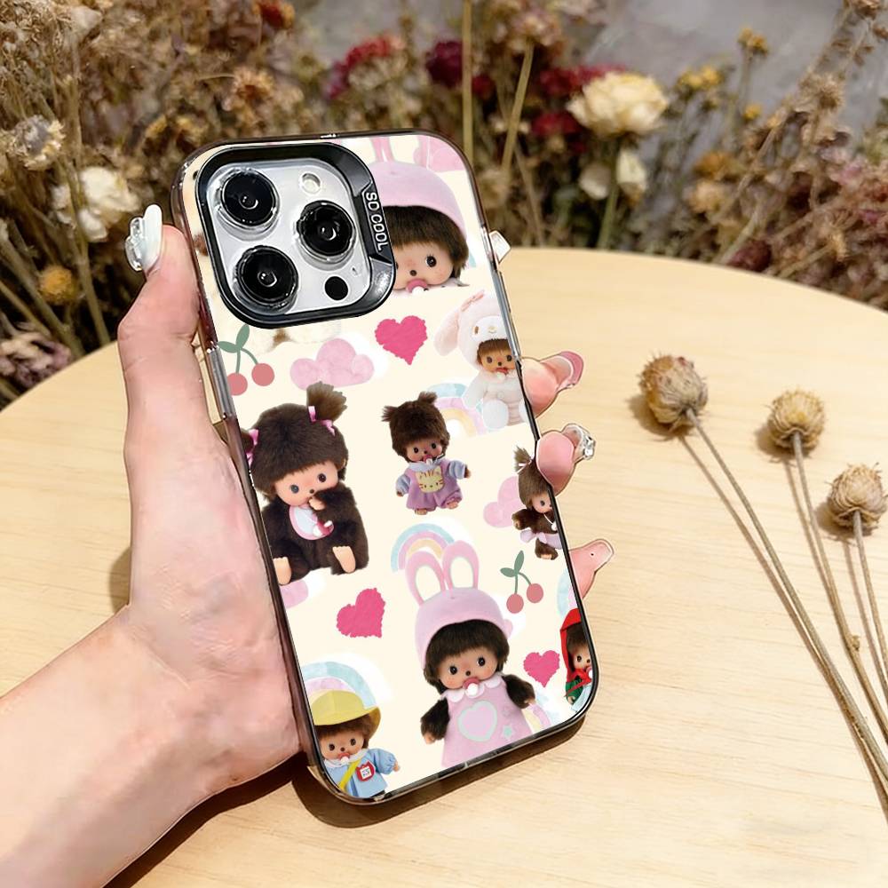 Cute M-Monchhichis Phone Case For iPhone 17,16,15,14,13,12,11 Plus,Pro Max,XS,Colorful Silver Phone case Funda Cover
