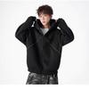 Men's Retro Rivet Hooded Cardigan: Trendy Autumn/Winter Streetwear Zipper Jacket with Plus Velvet