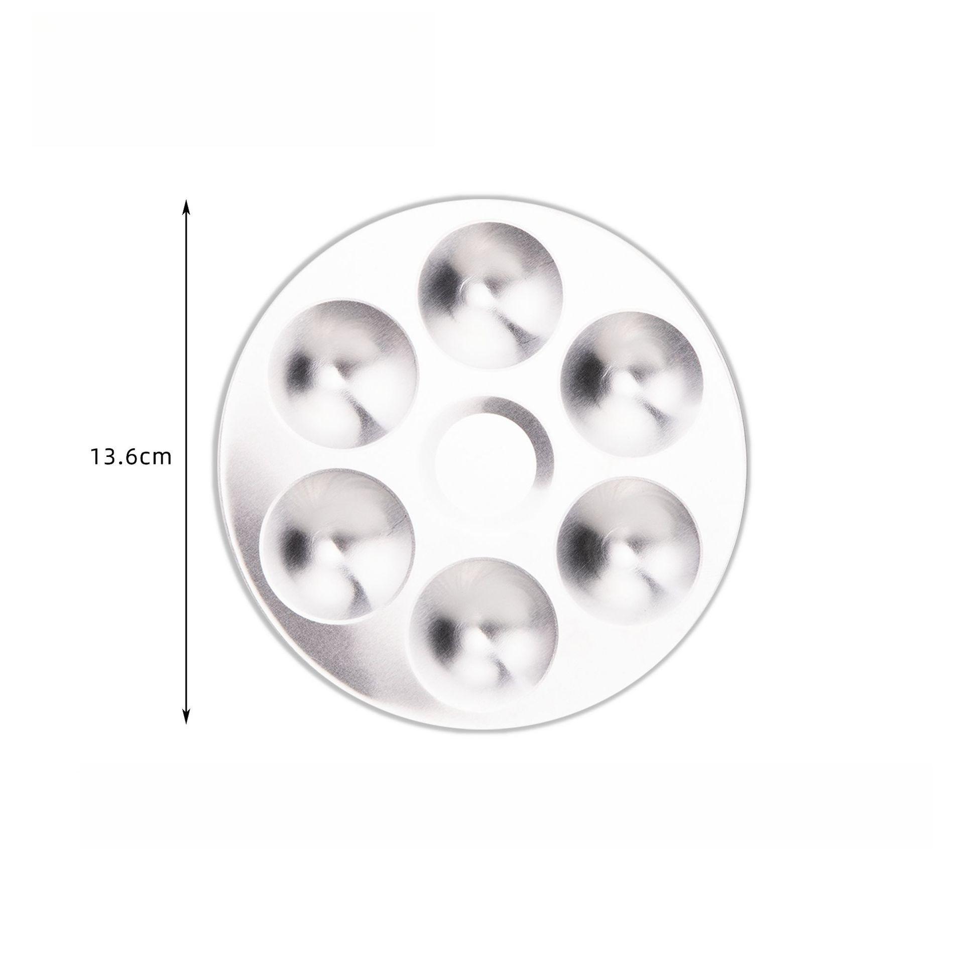 

1pcs Aluminum Color Palette 6 Hole Square Circular Children s Painting Color Palette Watercolor Acrylic Pigment Palette