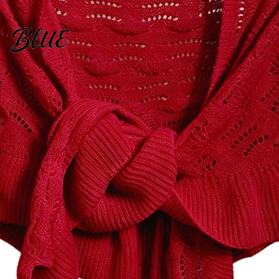 Casual Daily Shoulder Cover Hollow Knitted Shawl for Women Soft Polyester Cloak Wrap with Fashion Dresses Ruffled Cuffs Breathable Sun Protection