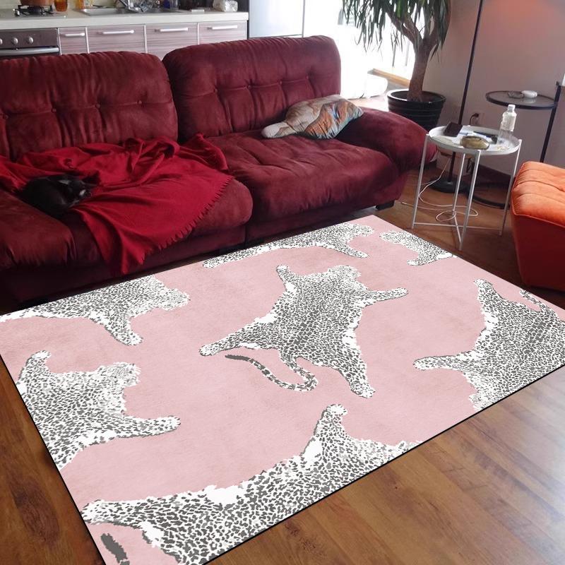 Modern Imitation Cowhide Luxury Carpet Large Living Room Sofa Area Rugs Bedroom Decorative Rug Washable Porch Anti-Slip Mat