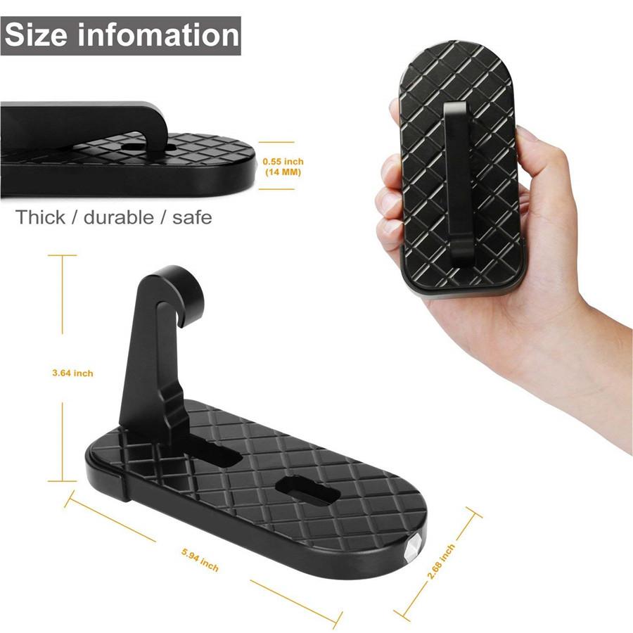 Universal Extended Car Step Aluminum Folding Ladder, U Shaped Slam Latch Foot Pegs