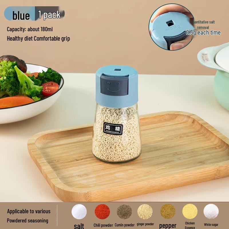 Press-Type Salt Control & Seasoning Jar - Moisture-Proof, Sealed Kitchen Spice Bottle