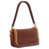 Coach Hadley 24 Removable Handle Suede And Shearling Leather Shoulder Bag Women Shoulder Bag Vintage-Brown CDL68-IMYMY