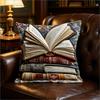 Double Sided Vintage Stacked Books Throw Pillow Cover 2D Effect Print Decorative Cushion Cover For Home Decor