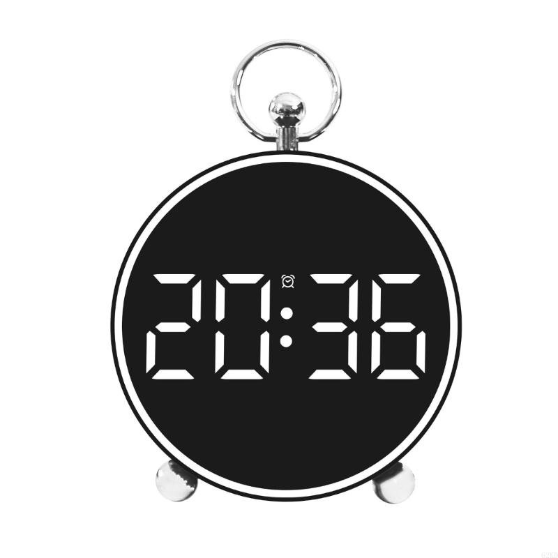 

62KD 4,4-дюймовый светодиодный дисплей Настольные часы Современный цифровой будильник Цветной экран белый