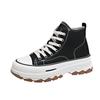 Neue Damen High Top Sneaker Schnürschuhe Lässige Plateauhöhe Canvas Rutschfest Abriebfest Frühling Damen Vulkanisierte Schuhe