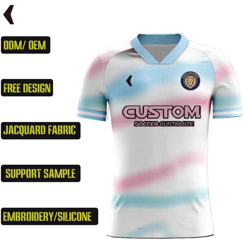 Custom Sublimation Polyester Cheap Soccer Player Shirt Oem Jacquard Training Football T-Shirt Breathable Sportswear X5563