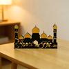Handmade Wood Acrylic Castle Ornament For Tabletop Windowsill Bookshelf Display Middle Eastern Festival Celebration
