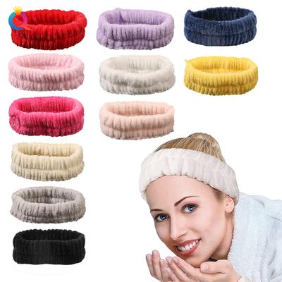 Damen Stirnbänder Gesicht waschen Make-up Haare halten Haarbänder Weiches Korallenfleece Stirnband Elastische Haarbänder Mädchen Haarschmuck