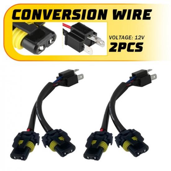 Conversion Wire 9003 H4 TO 9005 9006 Two Harness Head Light Adapter Plug Play EA