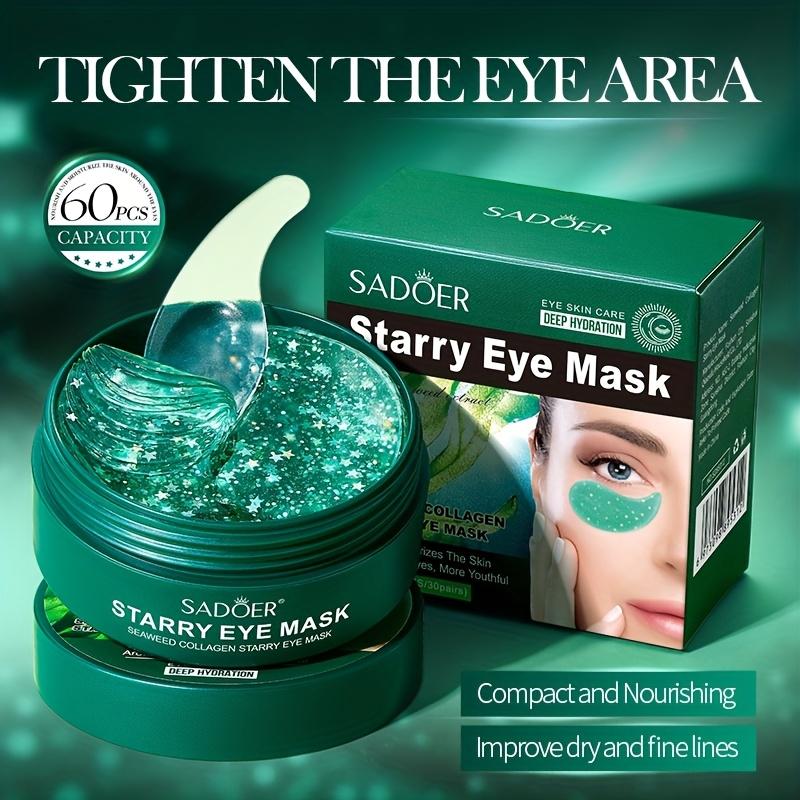 60 pièces Masque Yeux Gel Collagène pour Cernes & Rides-Patchs Collagène Algues en Forme d'Étoile, Patch Gel Hydratant pour & Rides des Yeux, Contour des Yeux à Base de Gel