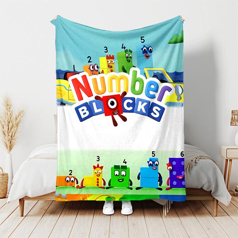 1pc Blanket Numberblocks3 Print Design, Lightweight Blanket for Sofa, Bed- Soft &Warm, Gift for All Seasons like Christmas, Halloween