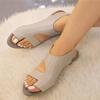 2025 Beach Shoes Women's Sandals Roman Open Toe Flat Leather Outdoor Ladies Casual Sandals Plus Size Summer Women 43 Sandalias