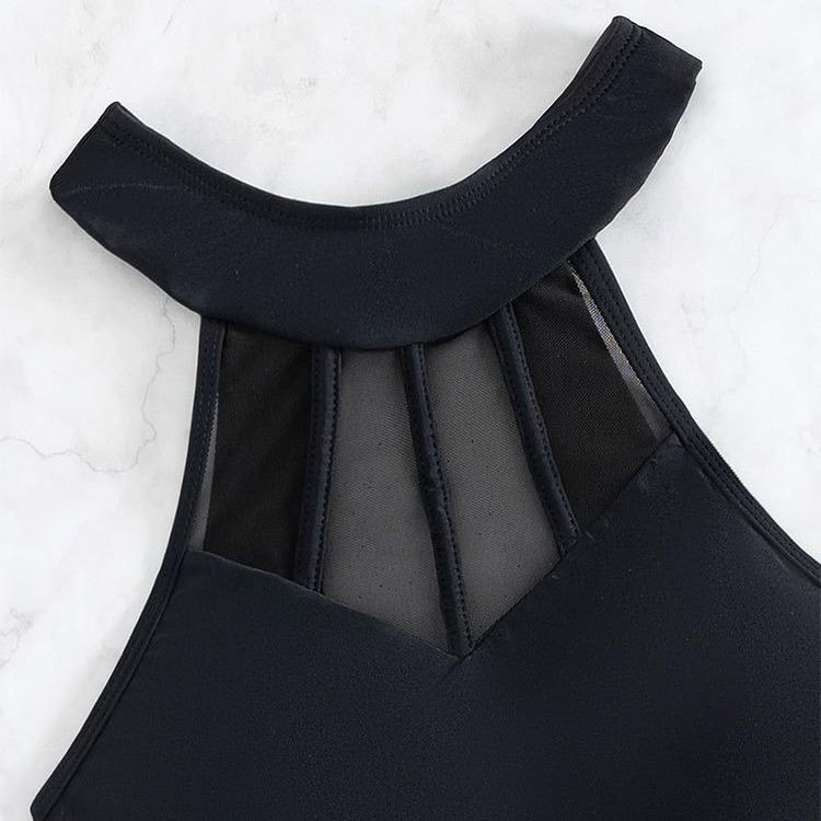 European and American New Fashionable and Sexy Backless Swimsuit Set Seamless Mesh One-piece Swimsuit for Women