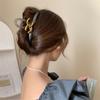 Elegant High-End Bronze Double 'C' Hairpin: Large Summer Shark Clip