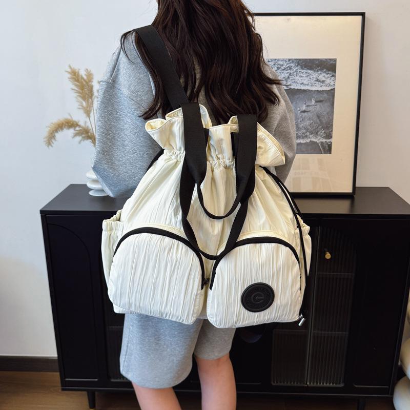 Casual canvas bag large-capacity underarm bag 2025 new simple backpack multi-functional shoulder bag one piece delivery