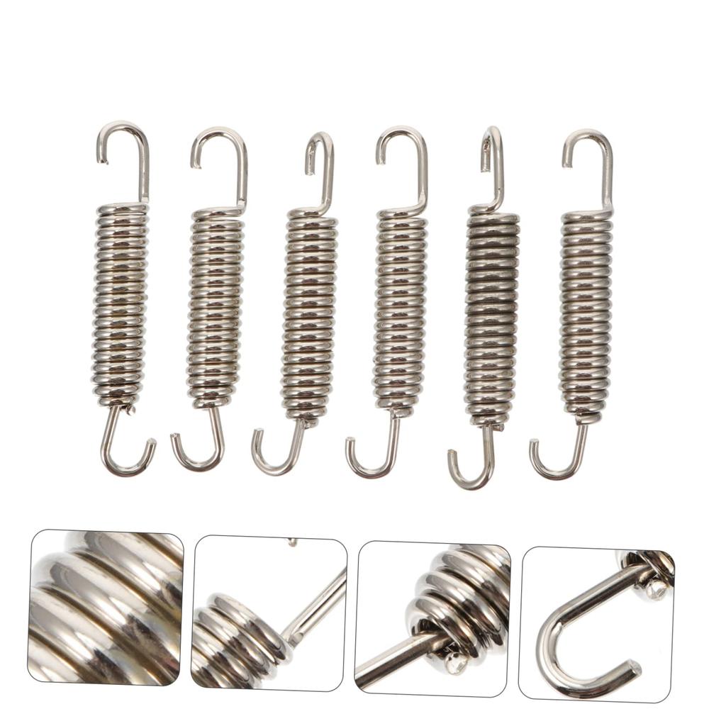 ABOOFAN 6pcs Spring Motorcycle Muffler Spring Motorcycle Swivel Spring Tension Spring Motorcycle Exhaust Spring Exhaust Spring Stainless Steel Silver