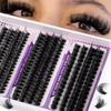 Diy False Eyelash Extension Set, Multi-Hair Single Cluster 10-16Mm Length Mixed Eyelashes